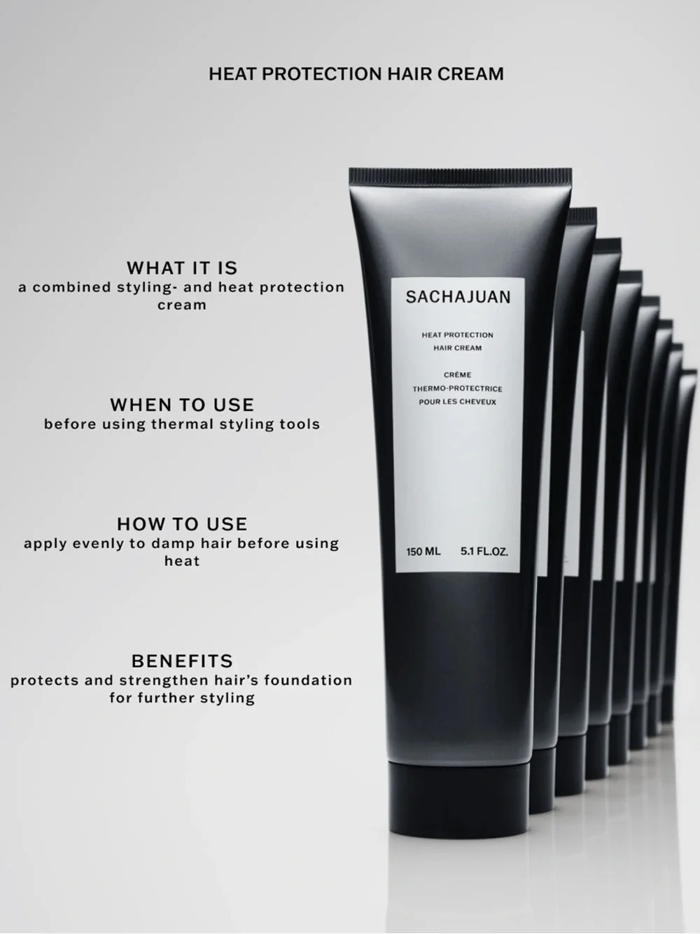 Sachajuan Heat Protection Hair Cream - Black